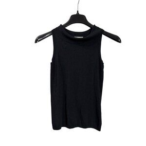 Dressbarn Womens Black Sleeveless Cowl Neck Knit Top Size S